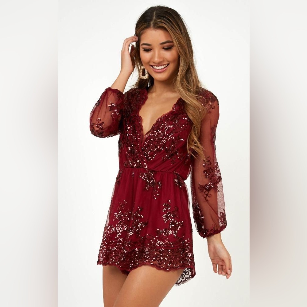 Showpo Big Baller Playsuit Romper Wine New!!! Size 6